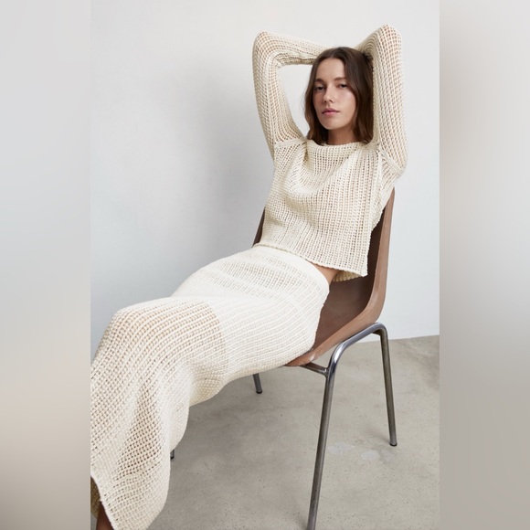 MANGO Openwork knitted skirt Size L - Picture 6 of 9